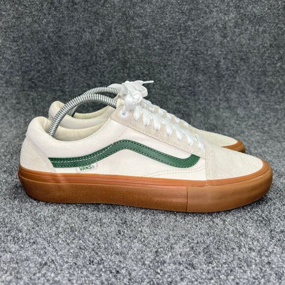Vans Other - Vans Old Skool Pro Shoes Men's Size 9.5 Creaem Suede Low Lace Up Skate Sneakers
